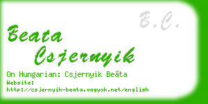 beata csjernyik business card
