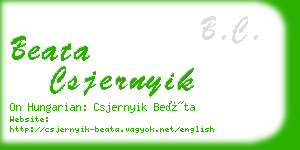 beata csjernyik business card